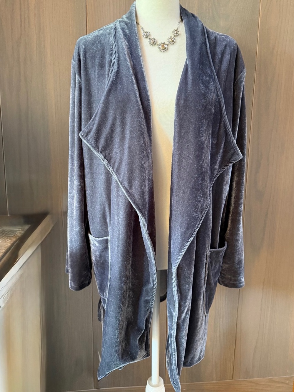 AMARYLLIS Draped in Velvet Cardigan Grey 1X